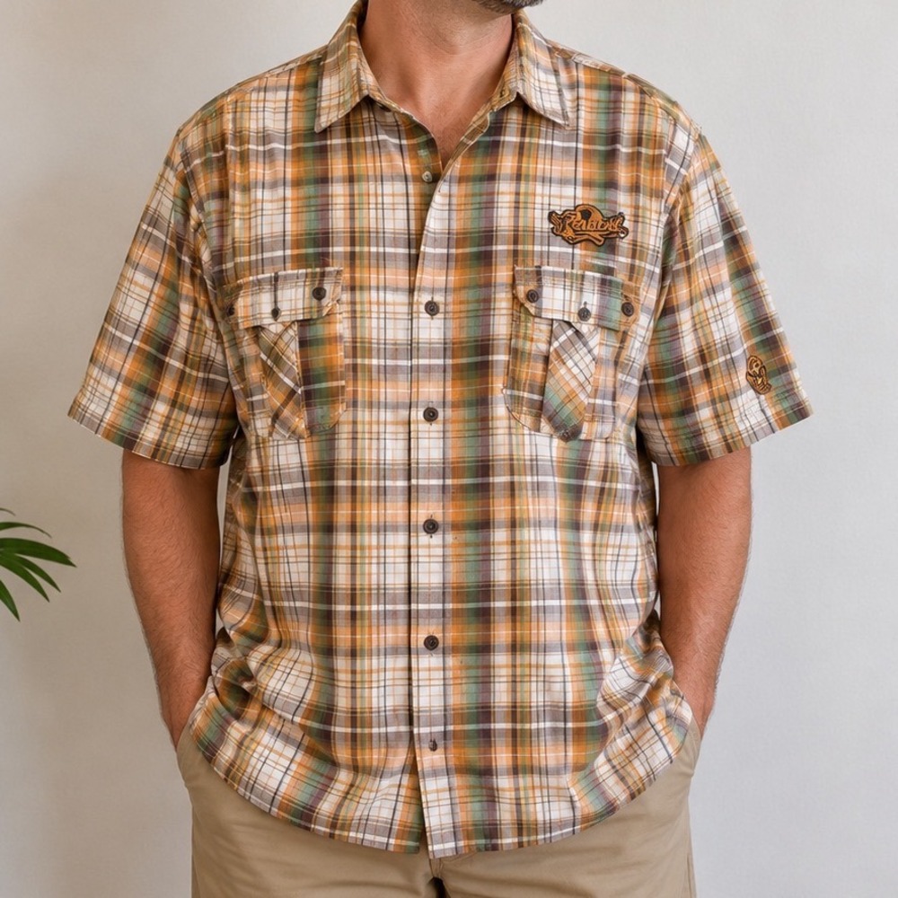Raider Jean Company Plaid Men's Button Down Shirt Size XL